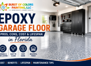 Epoxy garage floor coating in a Florida home garage