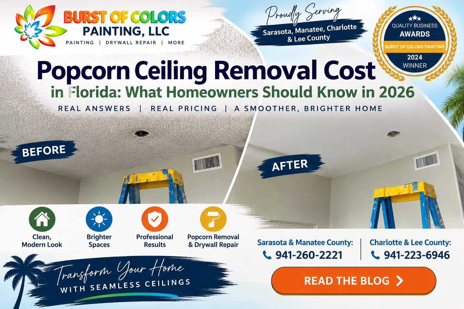 Popcorn Ceiling Removal Cost in Florida 2026
